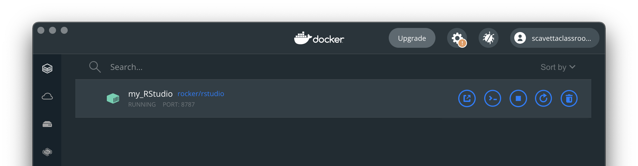 Running containers in Docker Desktop