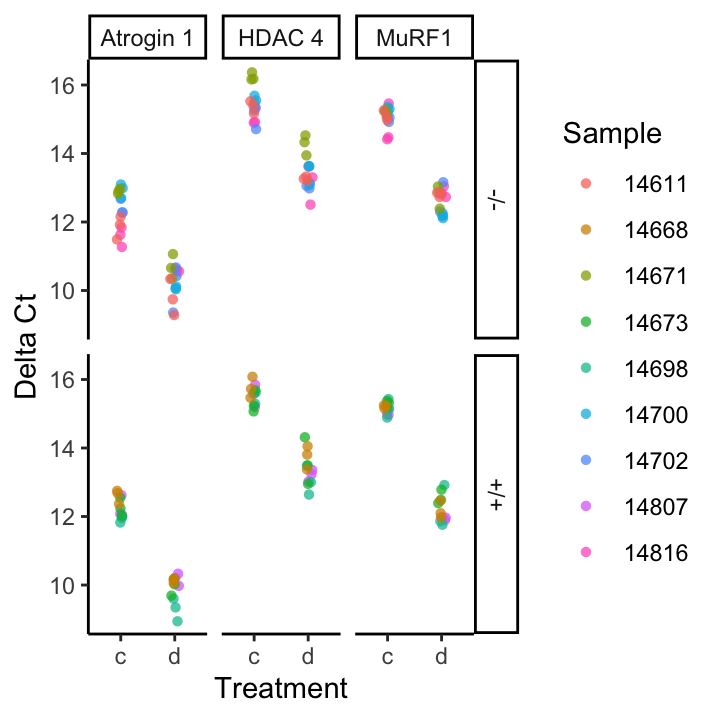 Summary visualisations of the data in `Atrogin1.txt`